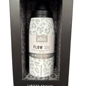 Hydrapeak Flow 32oz Stainless Cream Leopard Insulated StrawLid Water Bottle NEW